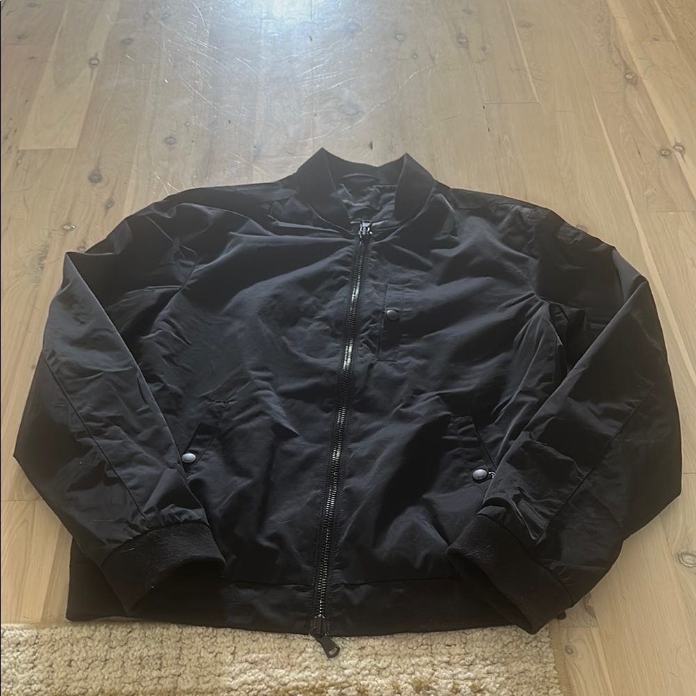 John Varvatos Black Bomber Jacket